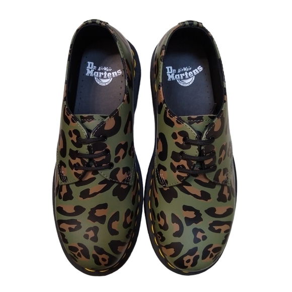 Dr. Martens 1461 Leopard Print Oxford Unisex Lace Up Mens 7 Womens 8 Shoe NEW - Picture 2 of 7